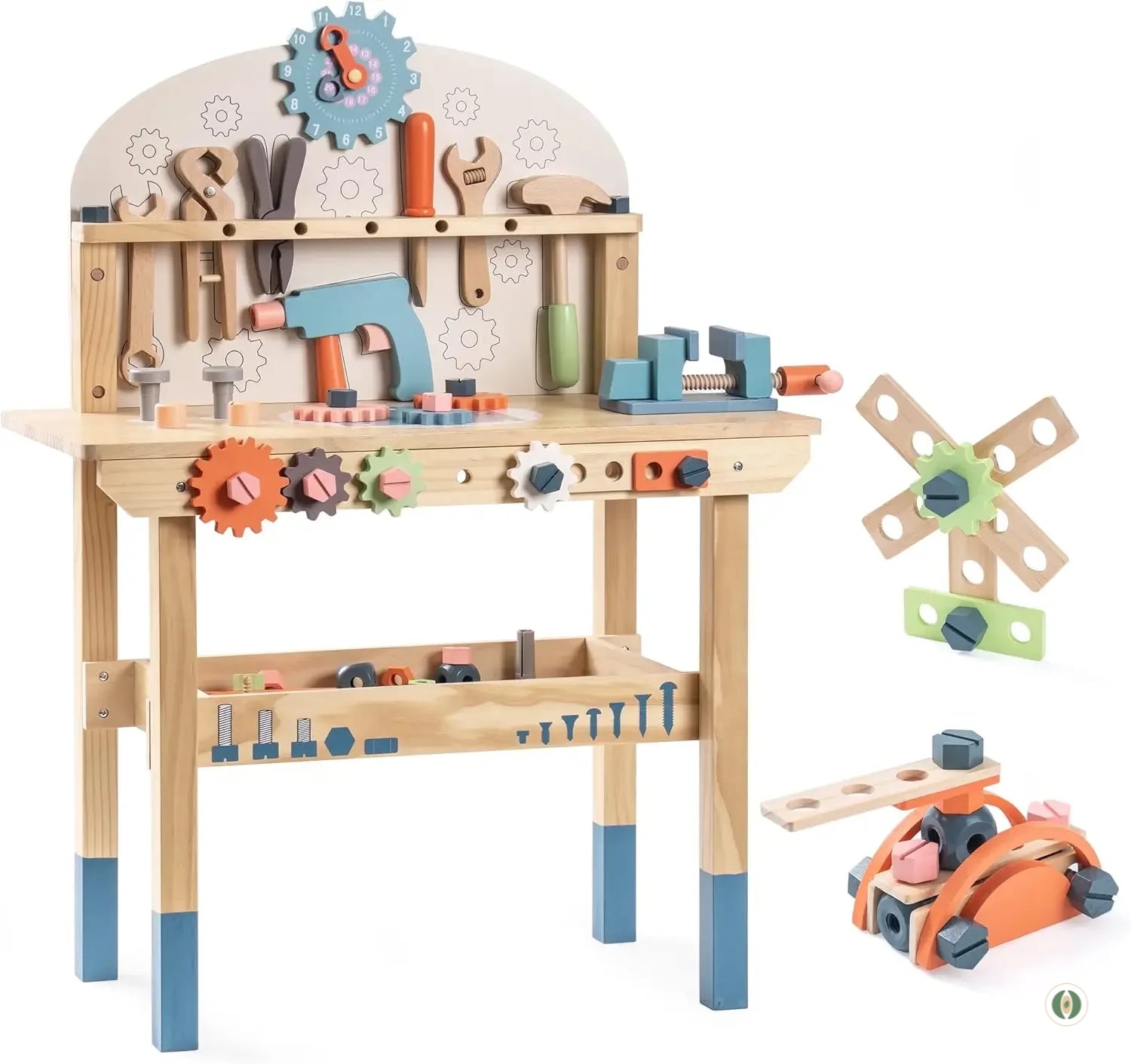 Établi de bricolage en bois pour enfant avec outils et accessoires