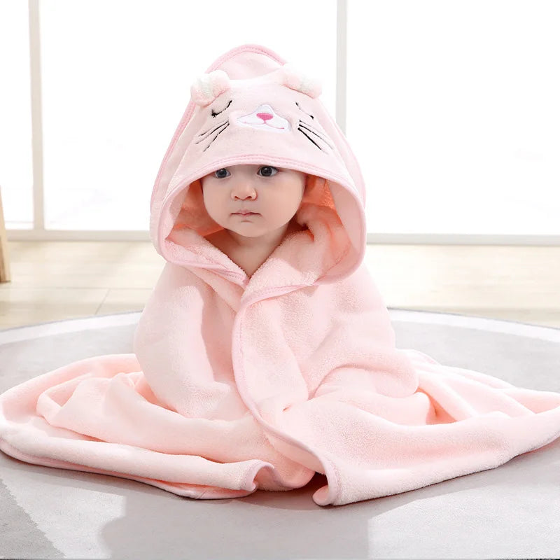 Peignoir de Bain Bébé à Capuche Ultra-Doux - L'Animal Câlin pour un Séchage Rapide