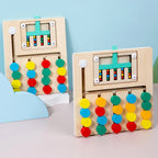Jeu de Puzzle Coulissant en Bois Montessori pour Apprentissage des Couleurs