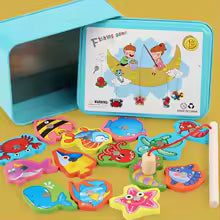 Jouet d'Éveil en Bois : Jeu de Pêche Magnétique pour Bébés et Enfants (2-5 Ans)