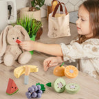 Robotime Robud - Cuisine en Bois Classique : Jeu d'Imitation Éducatif avec Fruits & Légumes à Couper
