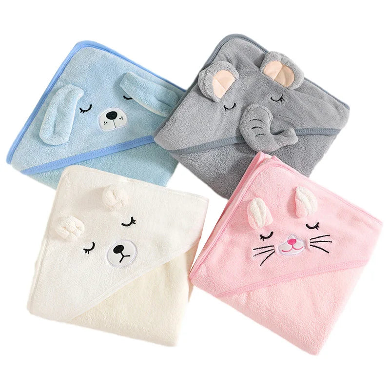 Peignoir de Bain Bébé à Capuche Ultra-Doux - L'Animal Câlin pour un Séchage Rapide