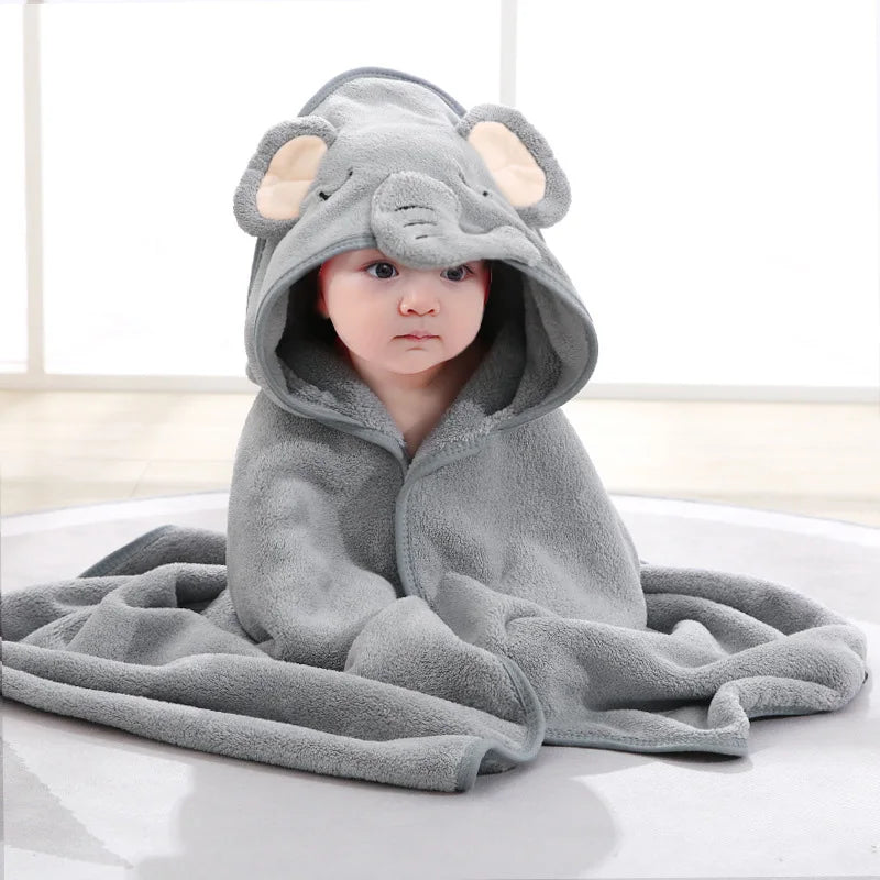 Peignoir de Bain Bébé à Capuche Ultra-Doux - L'Animal Câlin pour un Séchage Rapide