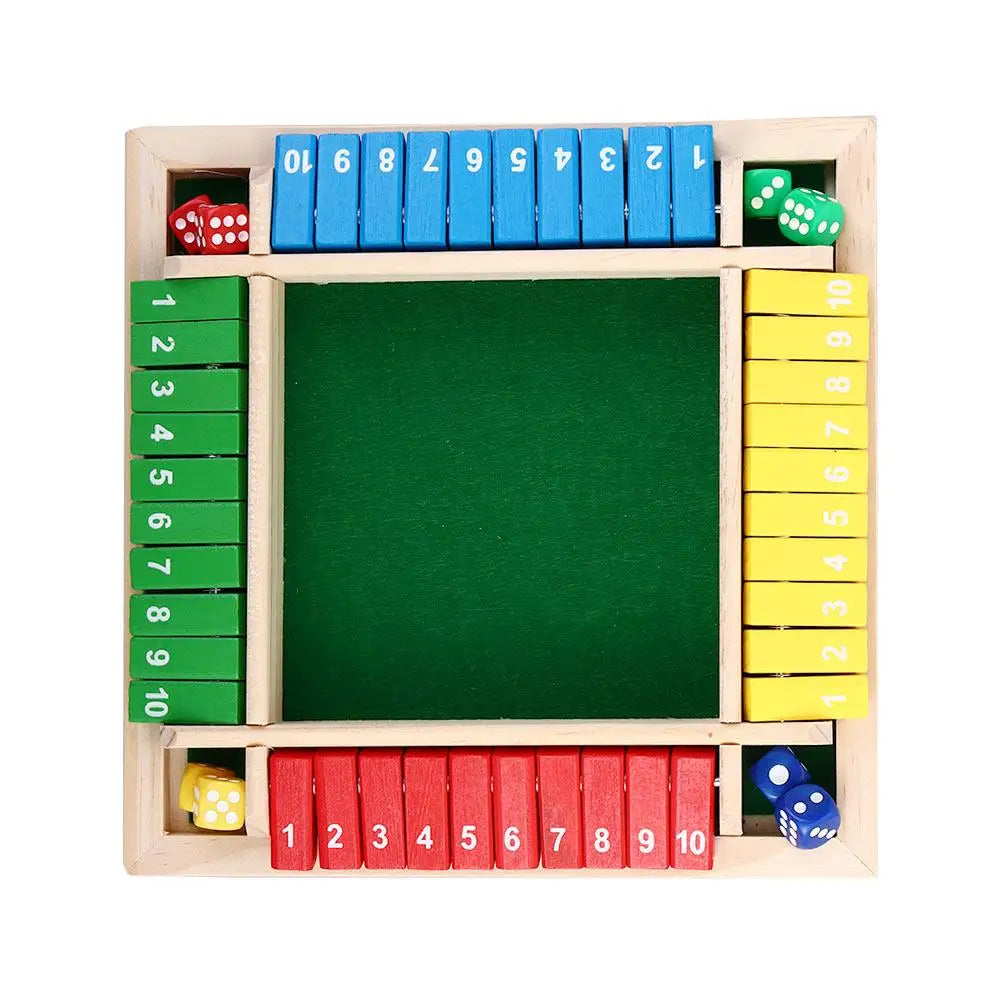 Le Jeu de Dés en Bois Shut The Box pour 4 Joueurs | Soirées Famille Inoubliables