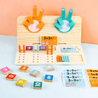 Coffret de maths Montessori en bois 13-en-1 avec chiffres, bâtonnets et perles