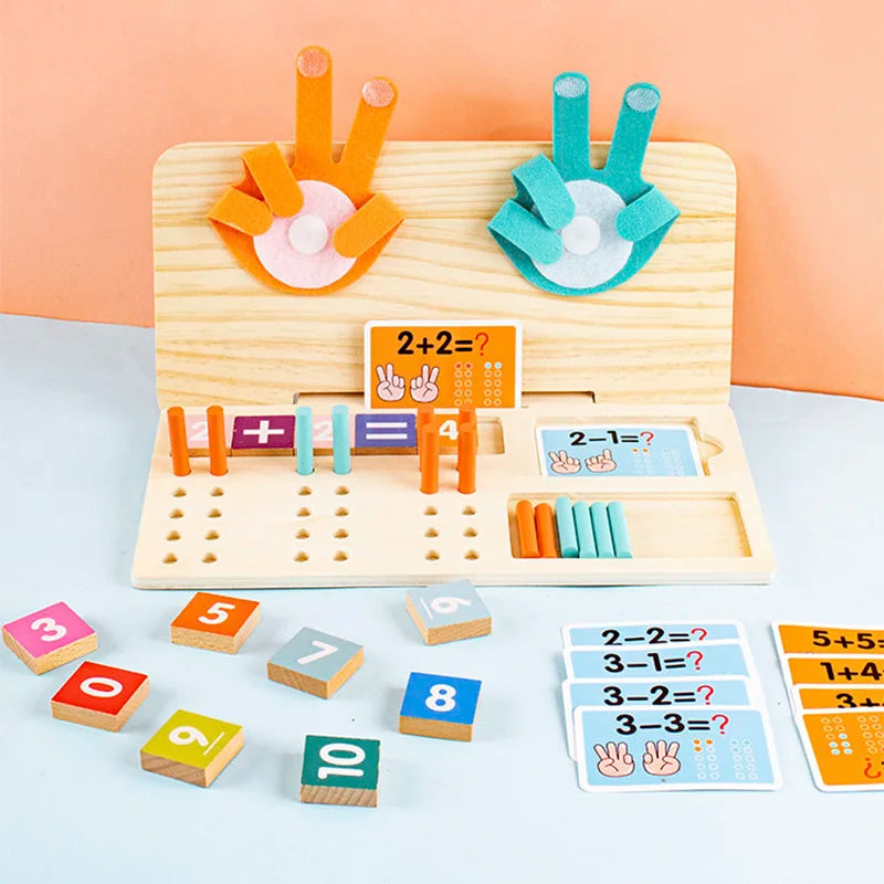 Coffret de maths Montessori en bois 13-en-1 avec chiffres, bâtonnets et perles