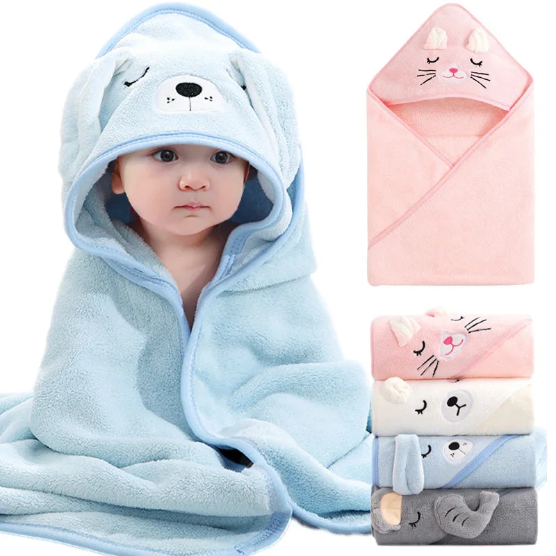 Peignoir de bain bébé à capuche animal ultra-doux