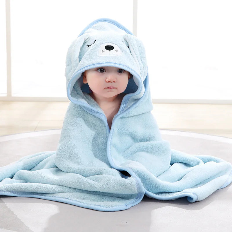 Peignoir de Bain Bébé à Capuche Ultra-Doux - L'Animal Câlin pour un Séchage Rapide