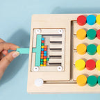 Jeu de Puzzle Coulissant en Bois Montessori pour Apprentissage des Couleurs