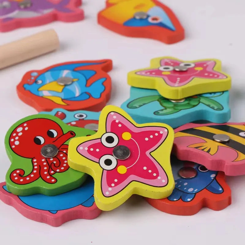 Jouet d'Éveil en Bois : Jeu de Pêche Magnétique pour Bébés et Enfants (2-5 Ans)