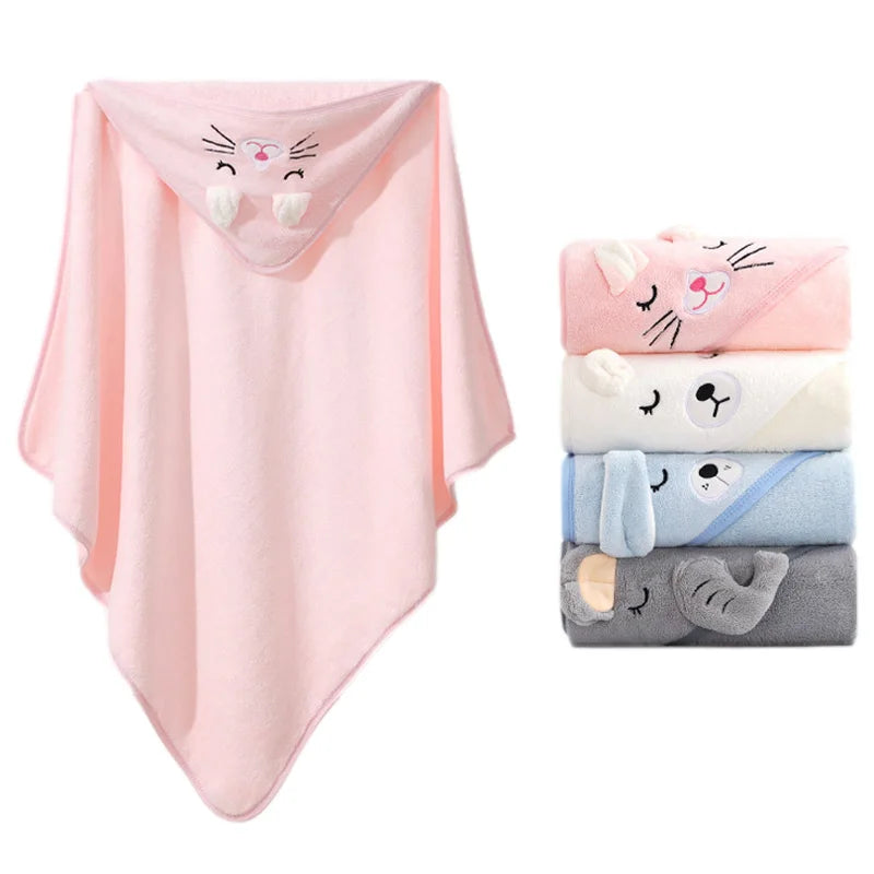 Peignoir de Bain Bébé à Capuche Ultra-Doux - L'Animal Câlin pour un Séchage Rapide