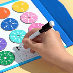 Jeu de Fractions Magnétiques Montessori en Bois - Apprendre les Maths en S'amusant